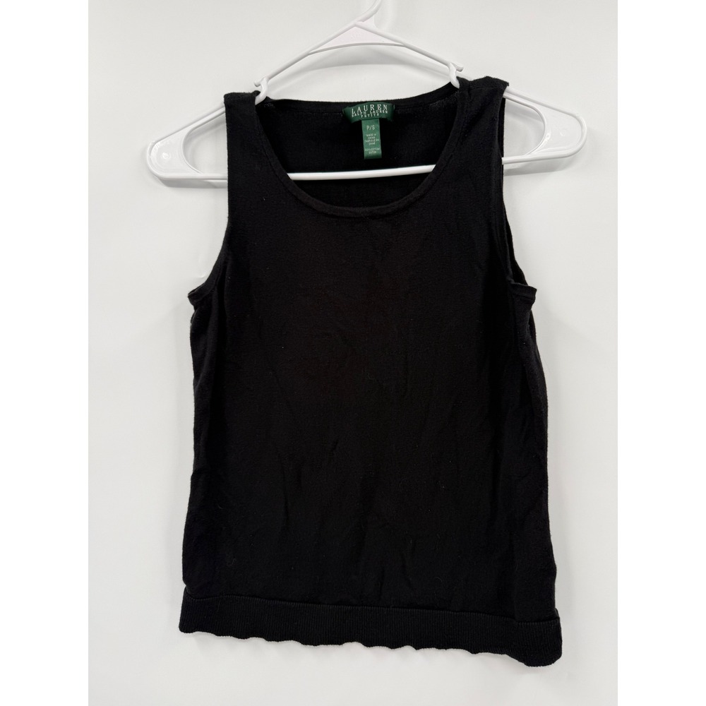 Lauren Ralph Lauren P/S Sweater Womens Black Cotton Crew Neck Knit Top